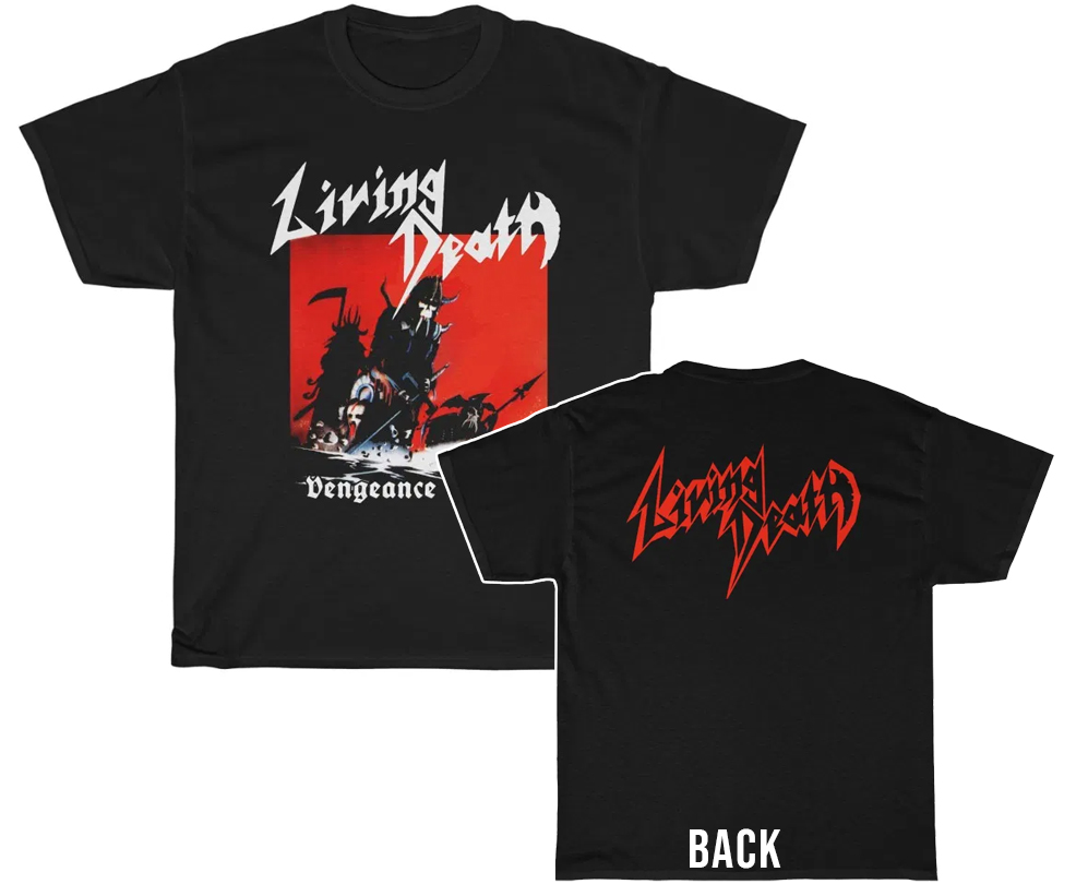 importeren voertuig Schrijf een brief Living Death Vengeance of Hell Album Cover Shirt - ReproTees - The Home of  Vintage Retro and Custom T-Shirts!