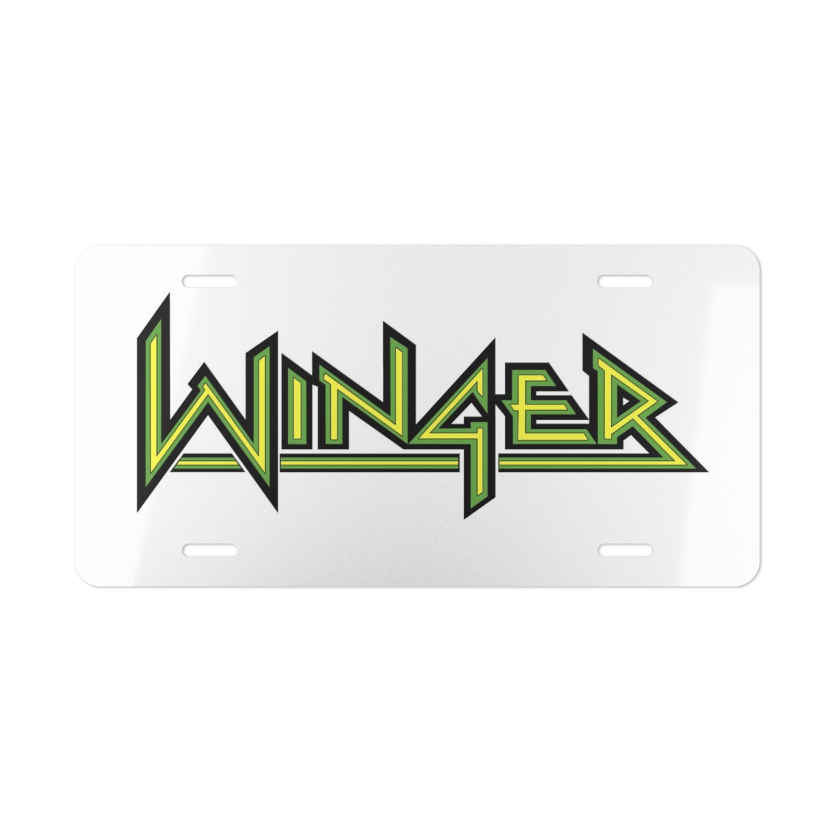 Winger Green and Yellow Logo Vanity Plate - ReproTees - The Home of ...