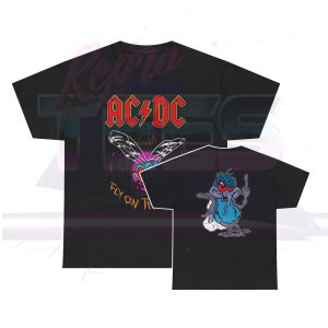 AC/DC Fly On The Wall With Middle Finger Shirt - Black, L