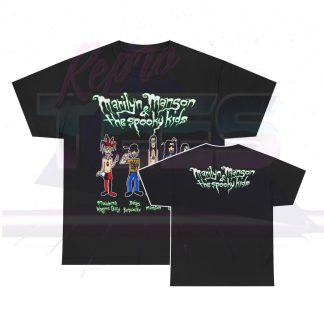 Marilyn Manson and the  Spooky Kids Cartoon Band Drawing Shirt