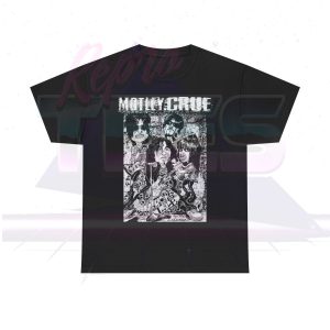 Motley Crue 1994 Era Banda Rockera Mexican Magazine Back Cover Drawing Shirt - Black, L