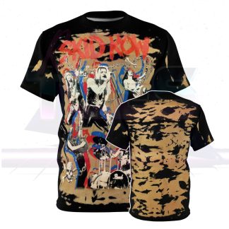Skid Row 1990s Bleached Inspired Photo All Over Print Shirt