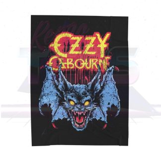 Ozzy Osbourne Glowing Bat Eyes Velveteen Plush Blanket