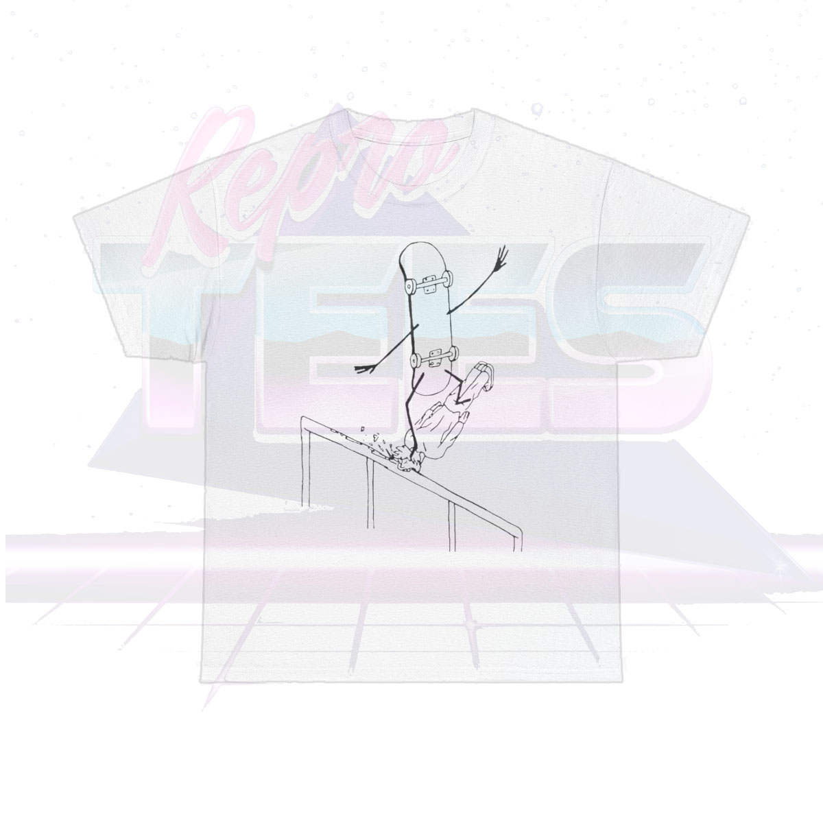 Skateboard Nose Sliding Human Art Shirt - Image 2