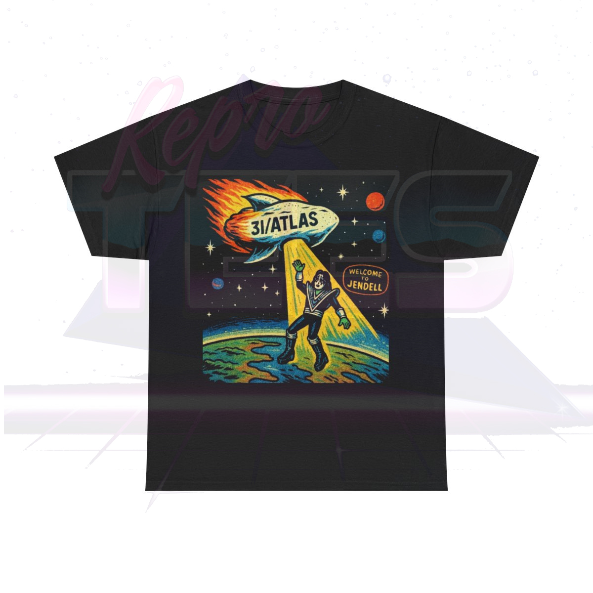 Ace Frehley 31/Atlas Jendell Cartoon Memorial Shirt