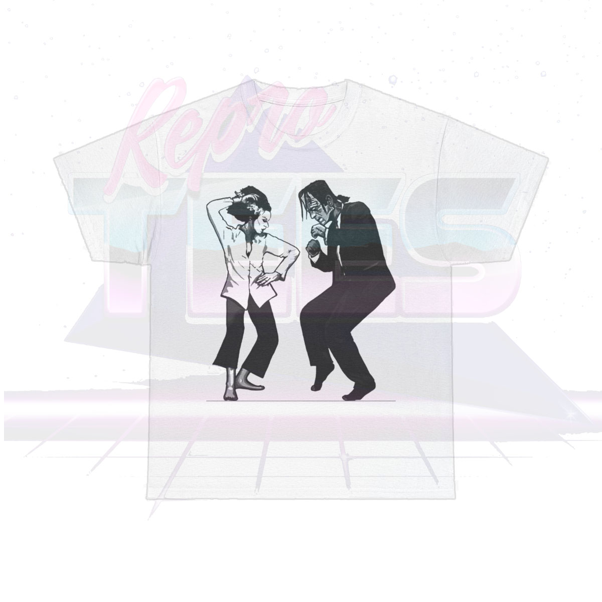 Frankenstein and Bride Pulp Fiction Dance Parody Shirt