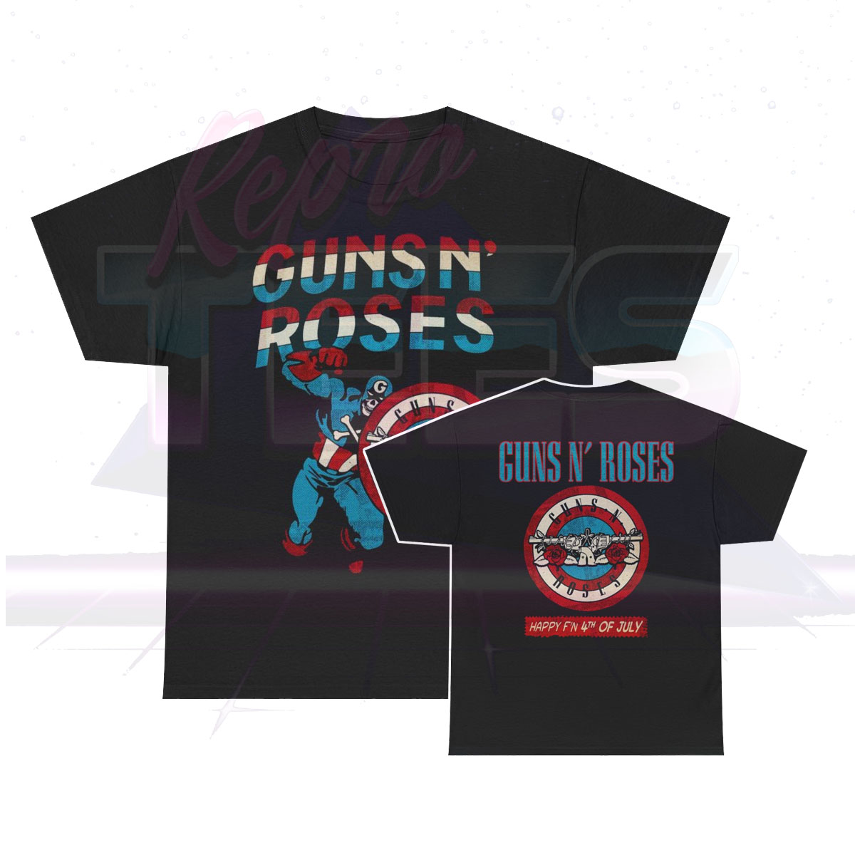 Guns N Roses July 4th Captain America Shirt