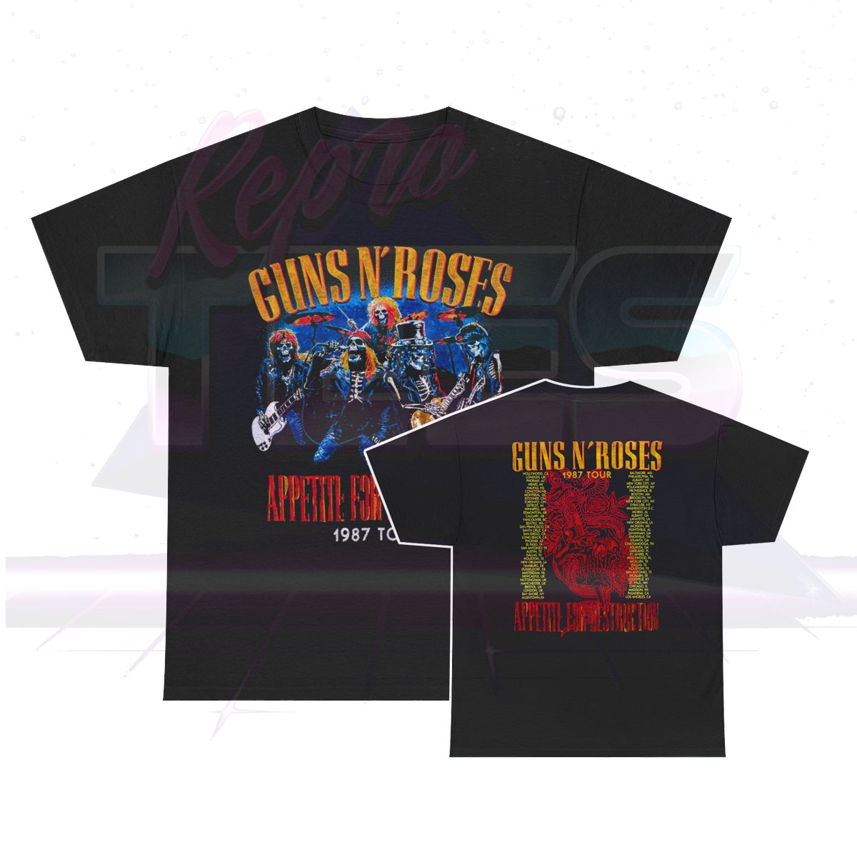 Guns N Roses 1987 Skeletons Tour Shirt