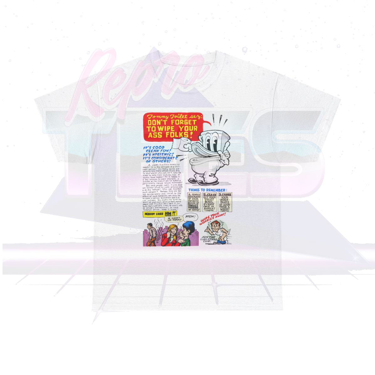 Tommy Toilet Sez Don't Forget To Wipe Your Ass Folks 1971 Comic by Robert Crumb T-Shirt