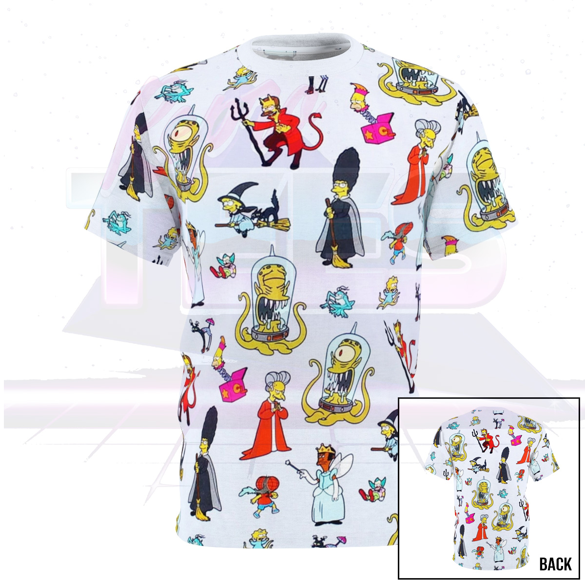 The Simpsons Treehouse of Horror Inspired All Over Print Shirt