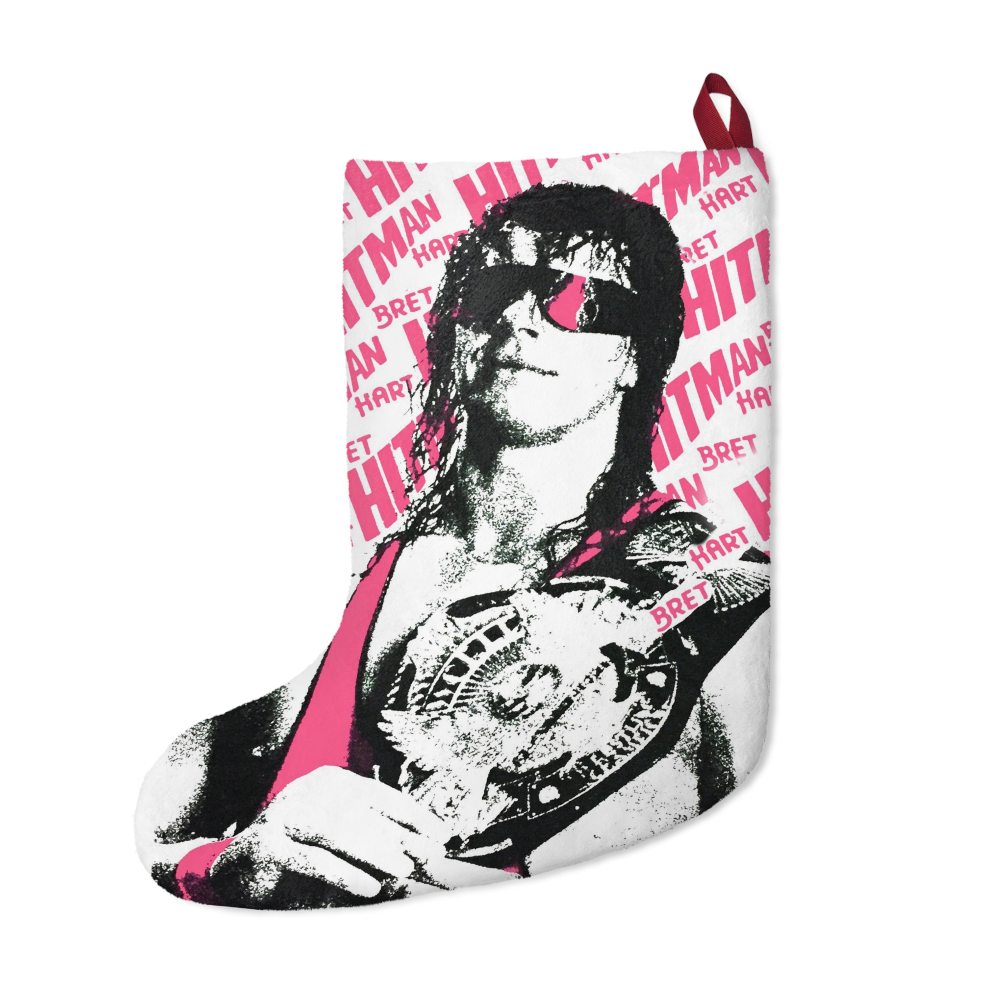 Bret Hart 1983 Era Pink All Over Print Inspired Christmas Stocking - Image 2