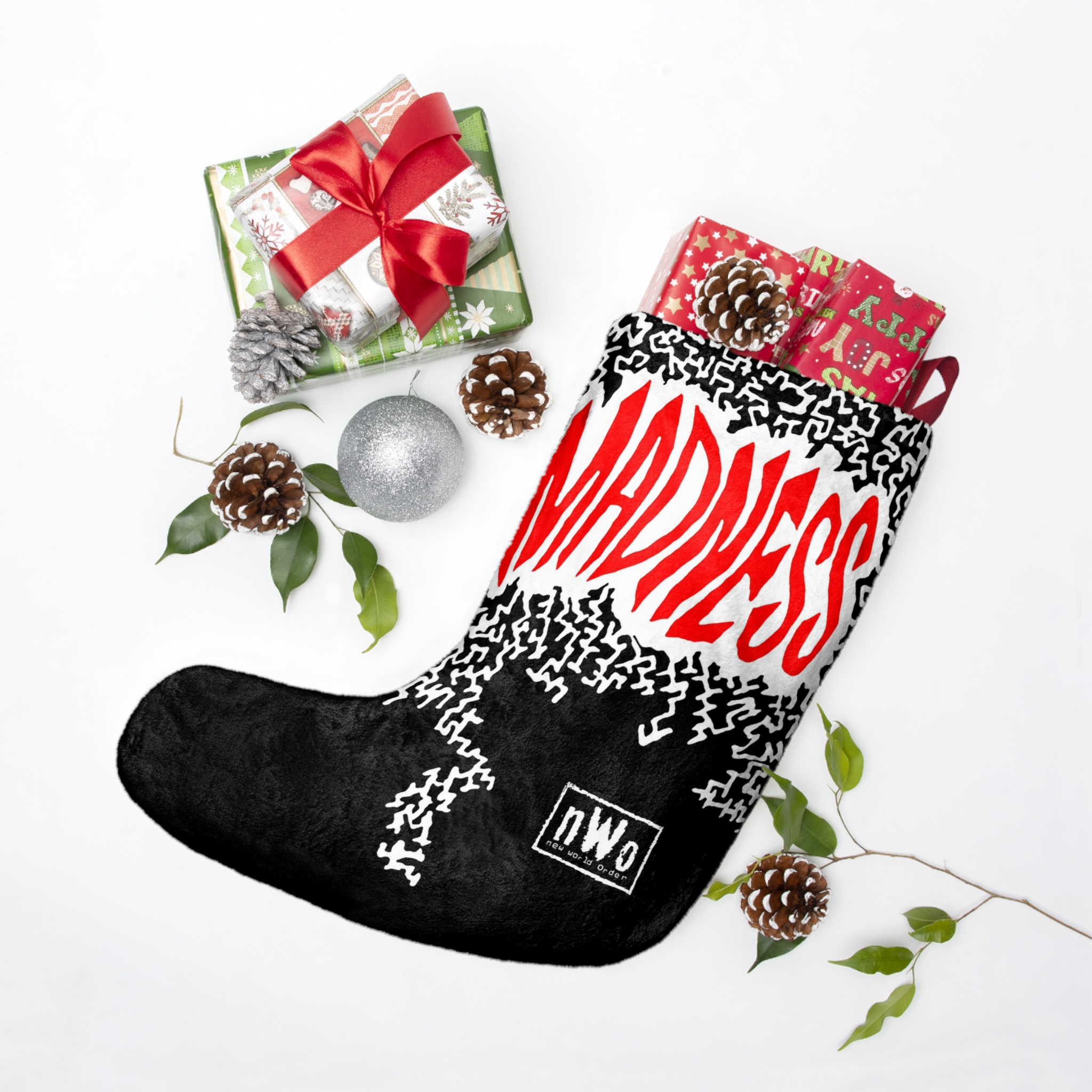 Macho Man Randy Savage Red & White NWO Christmas Stocking - Image 3