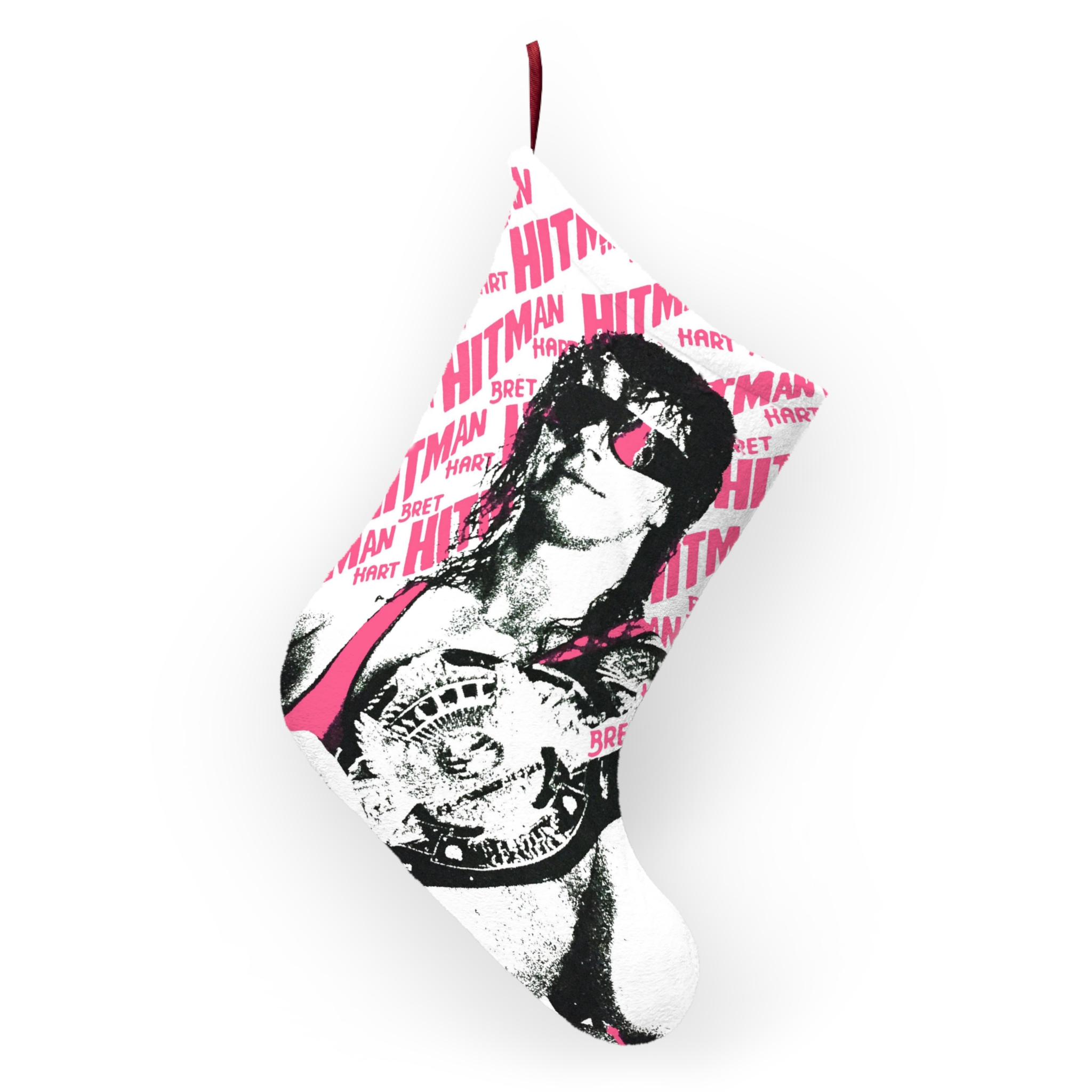 Bret Hart 1983 Era Pink All Over Print Inspired Christmas Stocking - Image 4