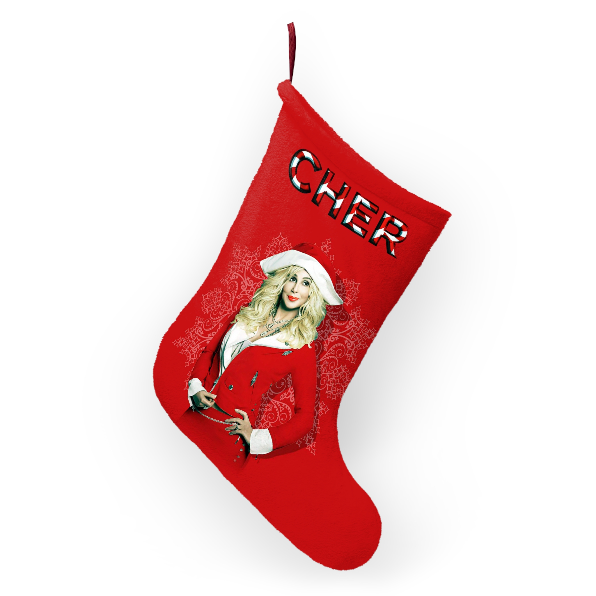 Cher Santa Outfit Christmas Stocking - Image 4