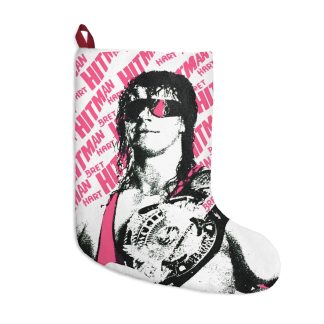 Bret Hart 1983 Era Pink All Over Print Inspired Christmas Stocking