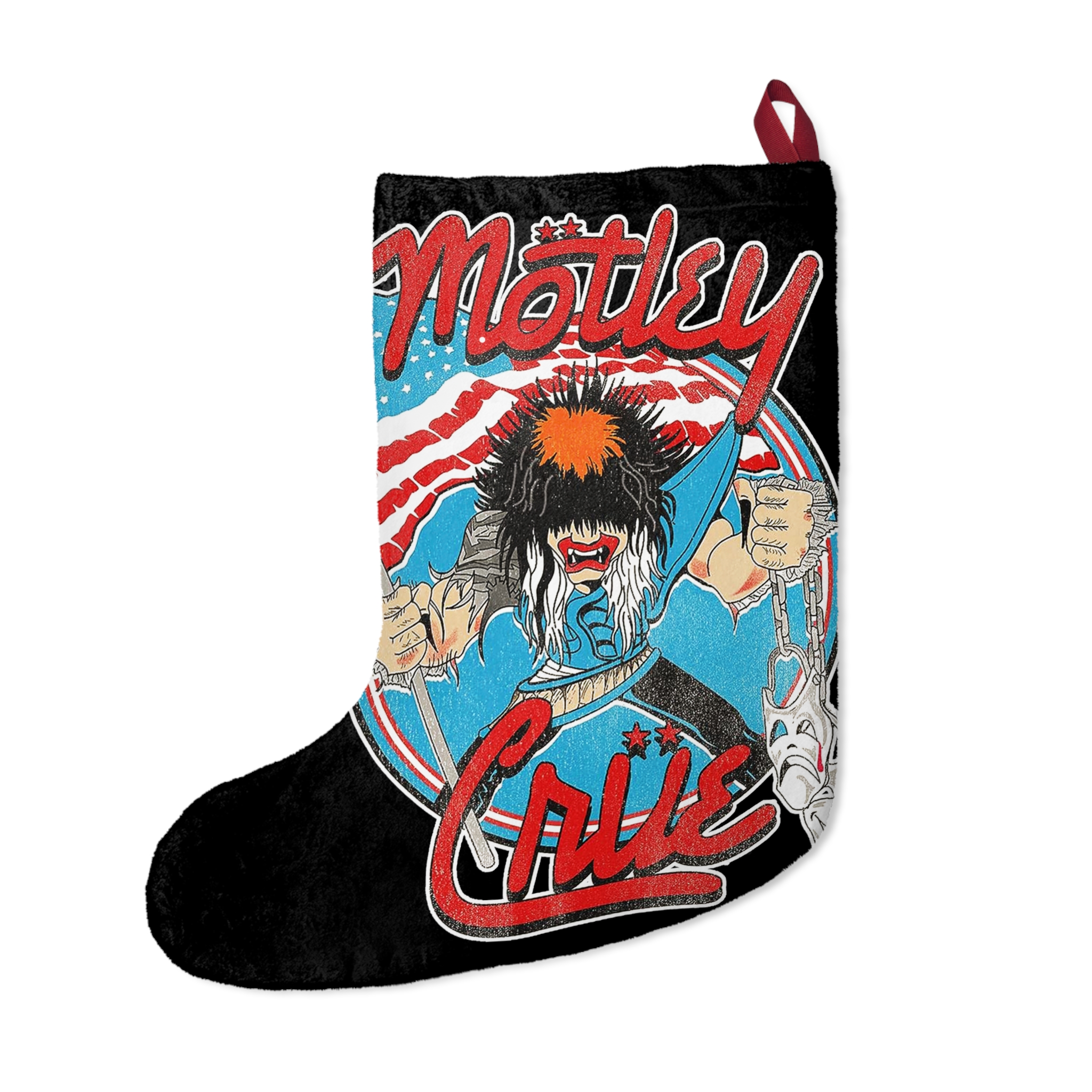 Motley Crue Girls Girls Girls Era Allister Fiend With American Flag Christmas Stocking - Image 2