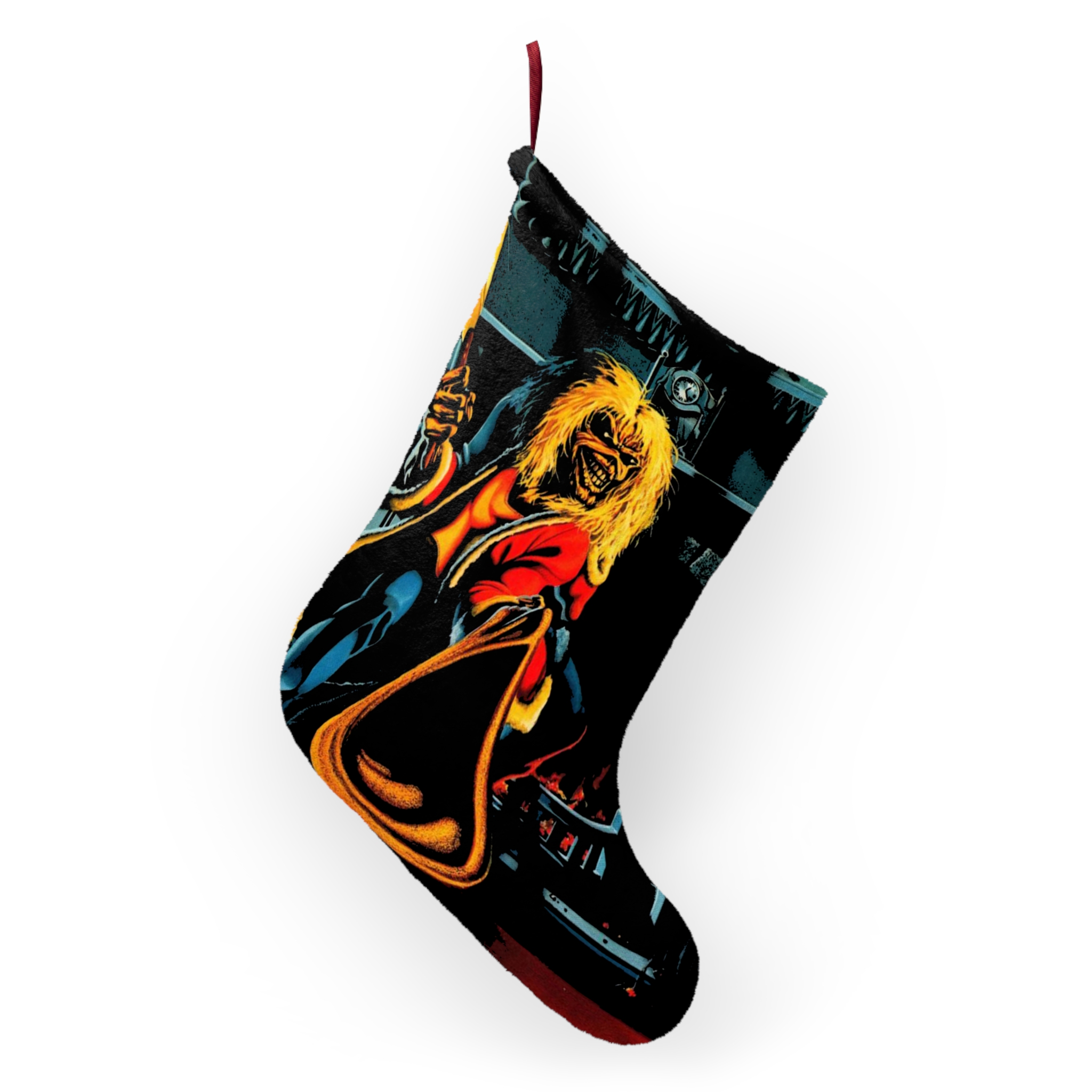 Iron Maiden Eddie The Head Coming Out Of The Chimney Christmas Stocking - Image 4