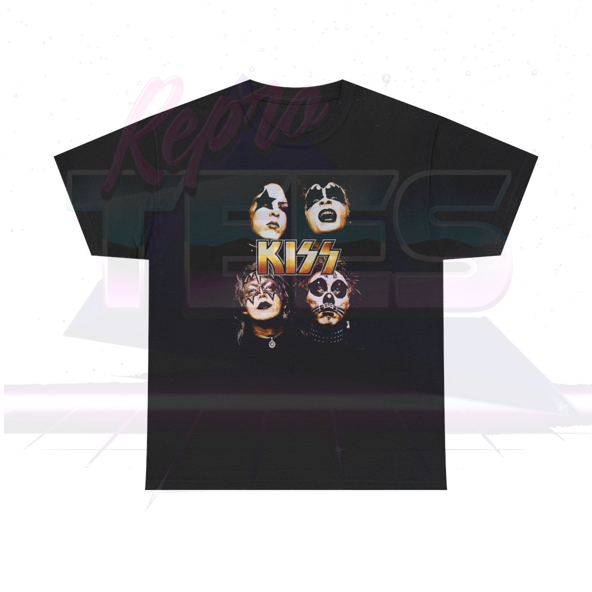 KISS Debut Album Era Golden Logo Shirt