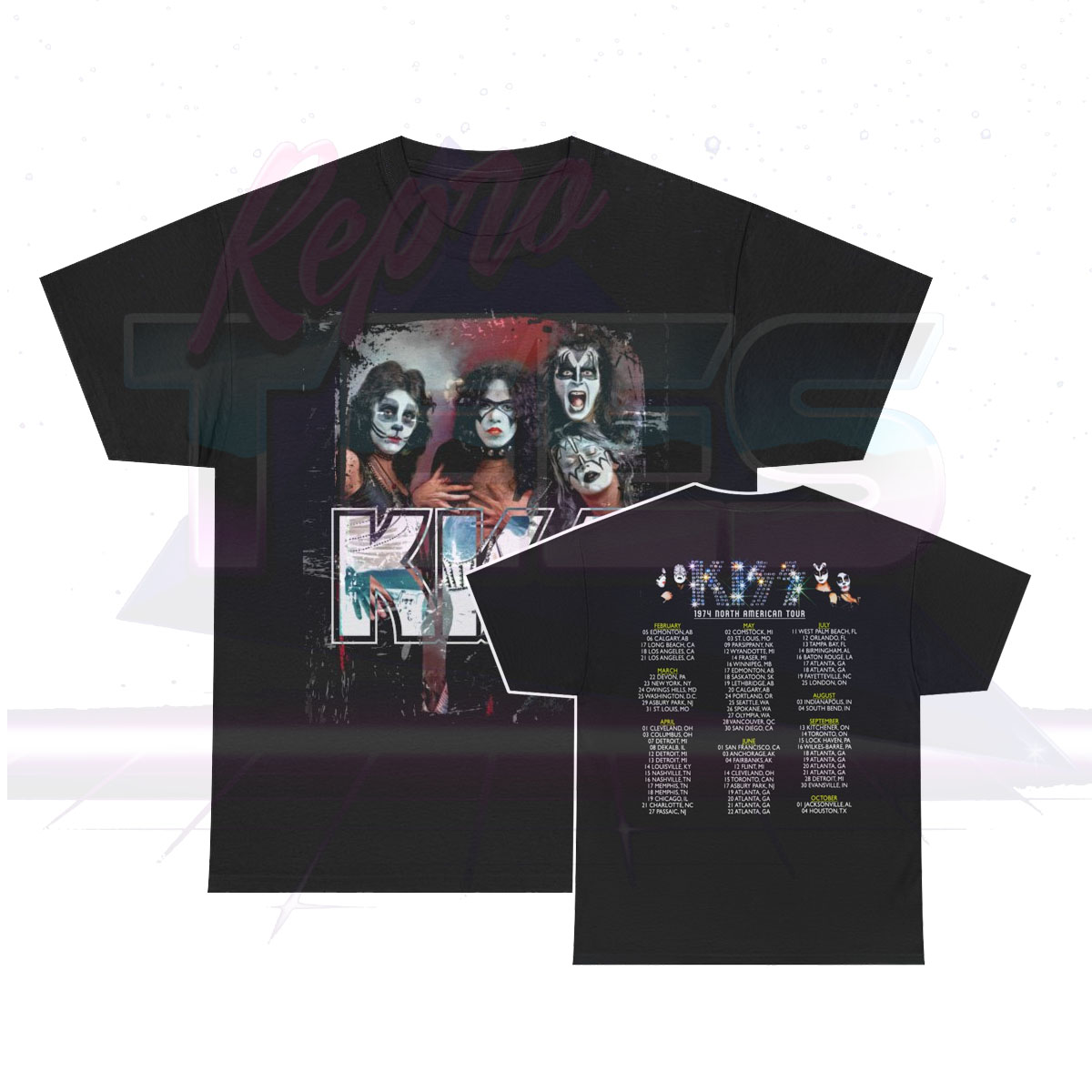 KISS Custom 1974 Paul Stanley In Bandit Makeup Tour Shirt